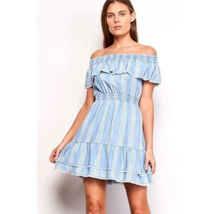 BB Dakota Blue White Coco Chambray Dress $79
